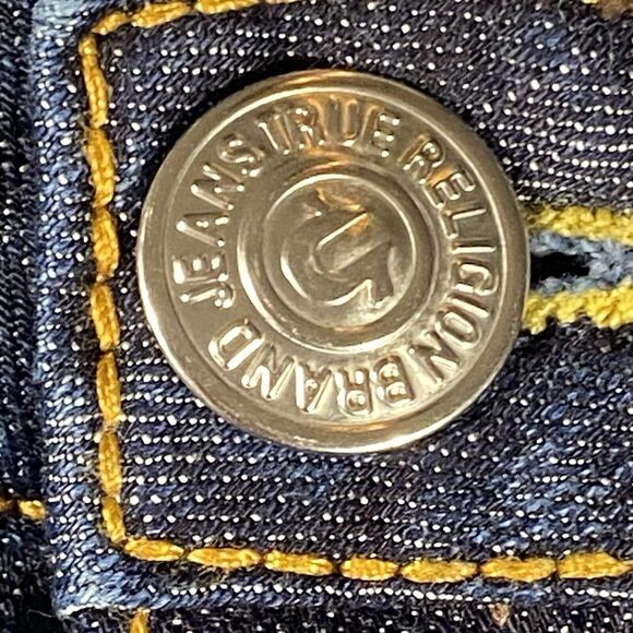 True Religion Jeans Women's Johnny Big T 29x25 Straight Denim Short Low‎ Rise - Picture 6 of 11